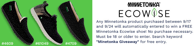 Minnetonka Ecowise shoes and promotion