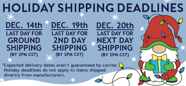 Estimated Holiday Shipping Deadlines for Rogan's Shoes